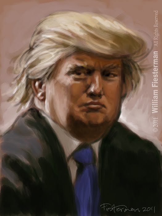 525x700 William Fiesterman One Painting Or Drawing Per Day Donald Trump - Donald Trump Painting Portrait