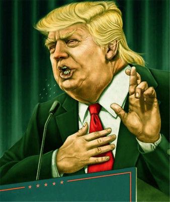 338x400 Donald Trump Hand Painted Portrait Oil Painting On Canvas Unframed - Donald Trump Painting Portrait