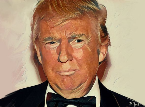 570x420 Donald Trump Portrait Modern Abstract Painting On Giclee - Donald Trump Painting Portrait