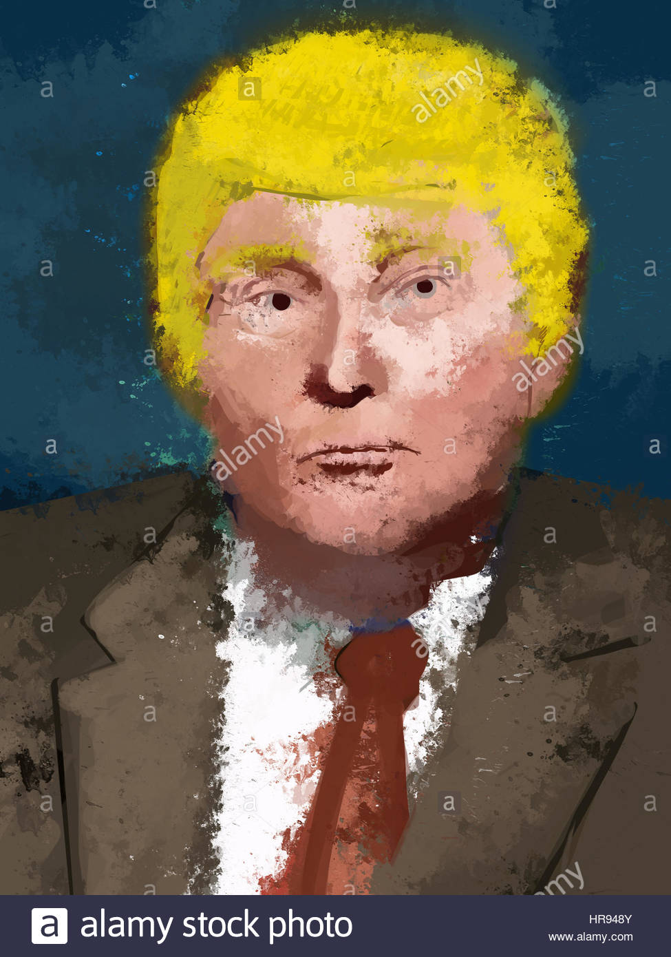 975x1390 Donald Trump, President Of Usa, Painted Portrait Stock Photo - Donald Trump Painting Portrait