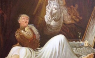 326x200 Donald Trump Demon Painting Raises Funds For Rape Charity - Donald Trump Portrait Painting