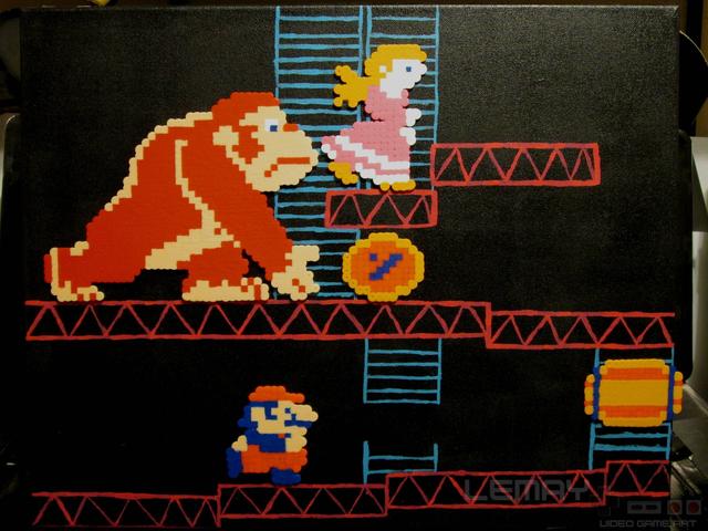640x480 Video Game Art Paintings Creations - Donkey Kong Painting