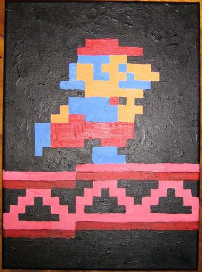 414x556 Mario From Donkey Kong Painting Sprite Stitch - Donkey Kong Painting