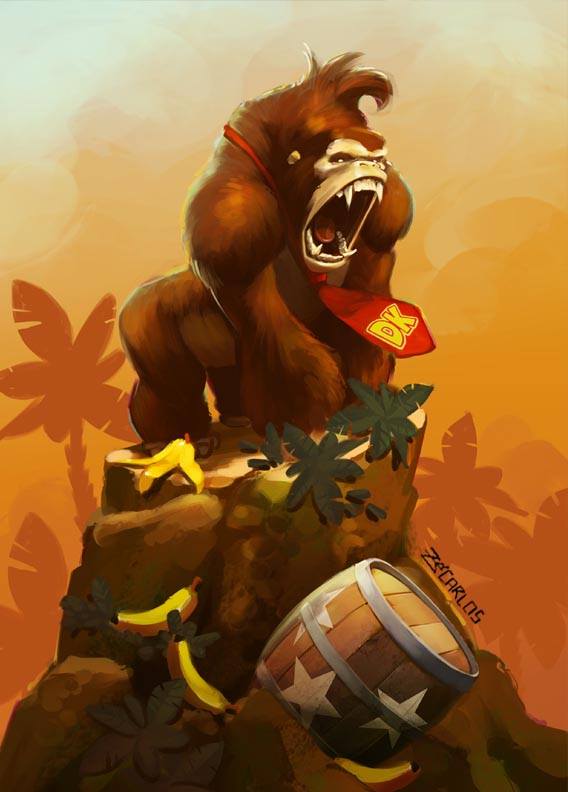 568x792 Tibute Nintendo - Donkey Kong Painting