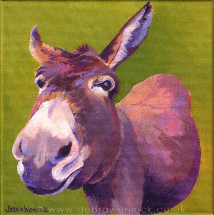 700x703 Debra Wenlock Art - Donkey Painting