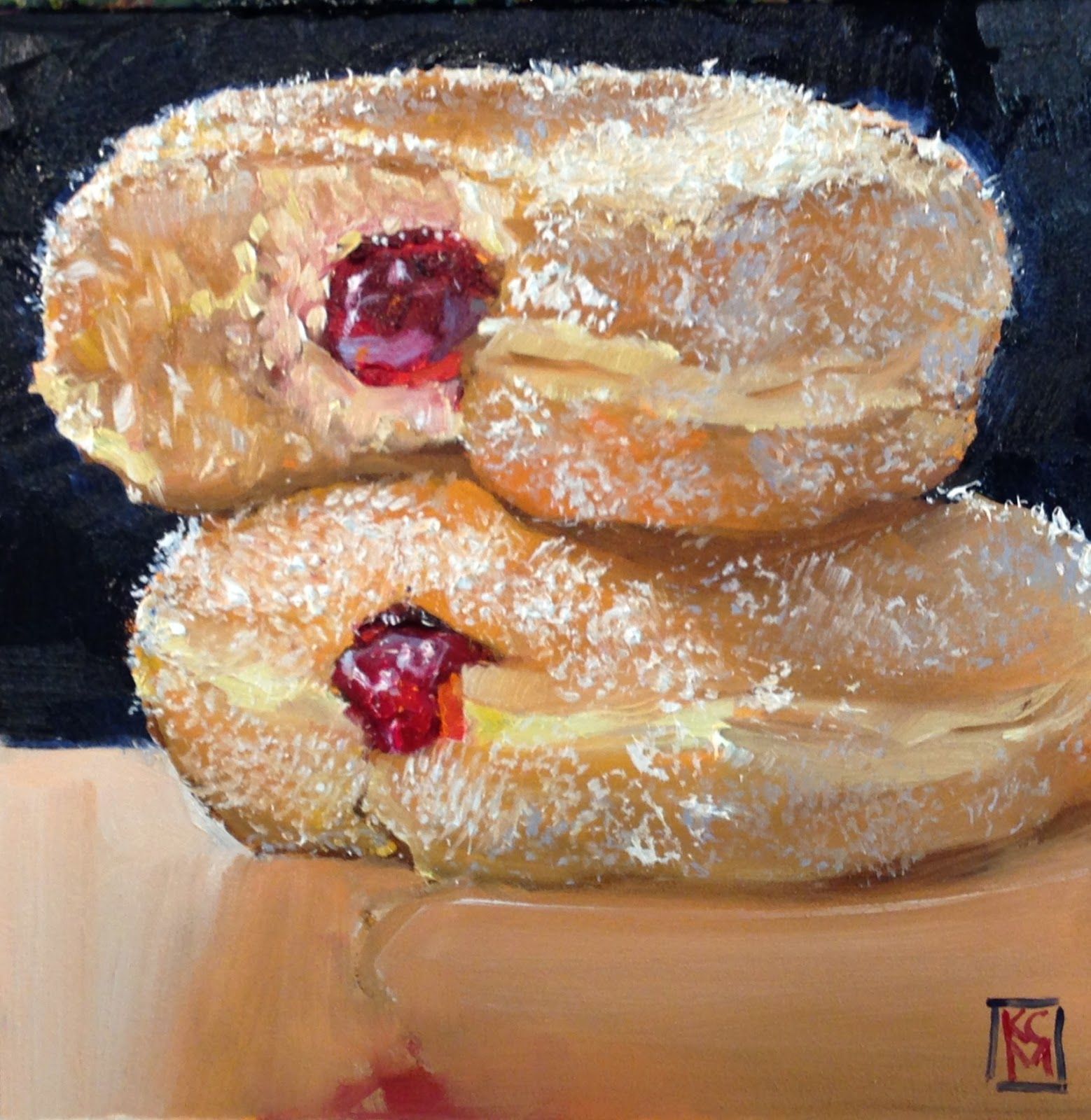 1558x1600 Kelley Macdonald. Donut Painting Decker Donuts, 6x6 Inch Oil - Donut Painting