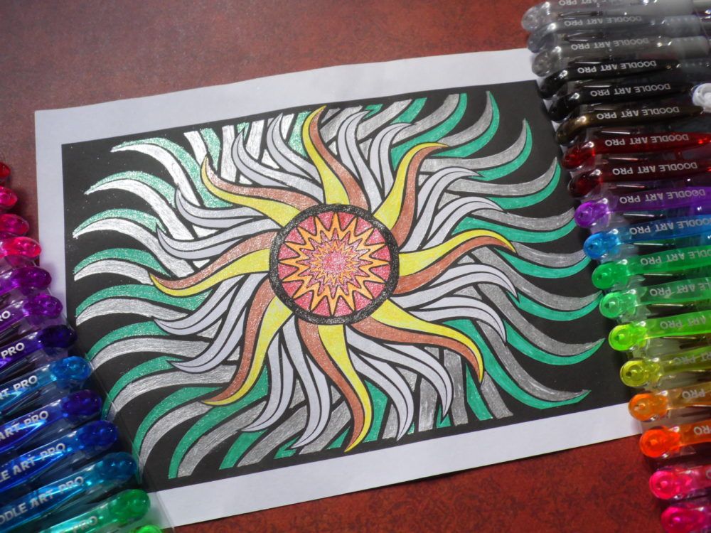 1000x750 Doodle Art Pro 40 Glitter Gen Pens Set Doodles, Pen Sets And Crafty - Doodle Art Painting