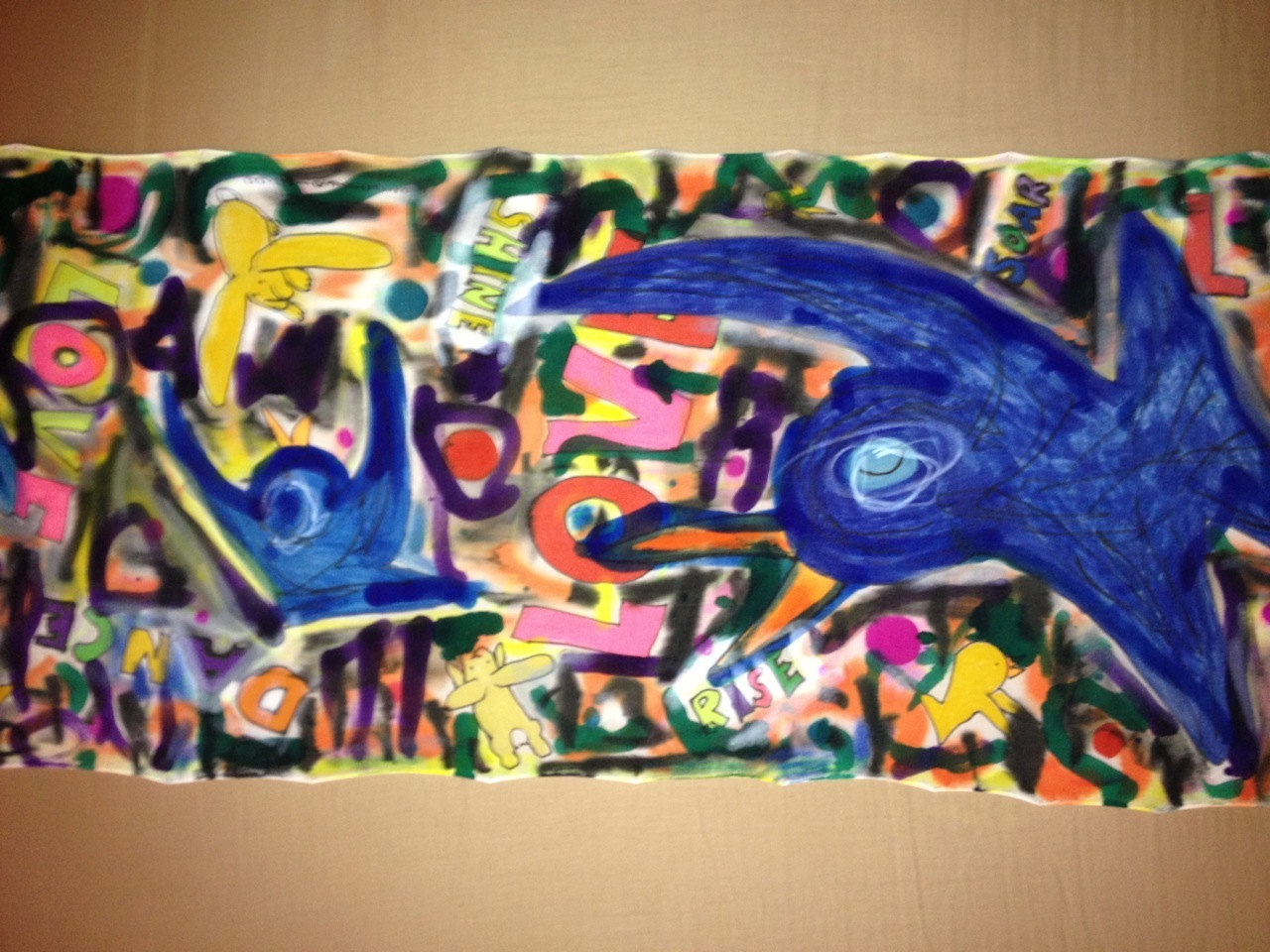 1280x960 New In My Etsy Shop Hand Painted Doodle Scarf Or Wall Art, 15 X - Doodle Art Painting