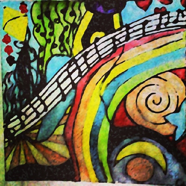 640x640 Drawing - Doodle Art Painting