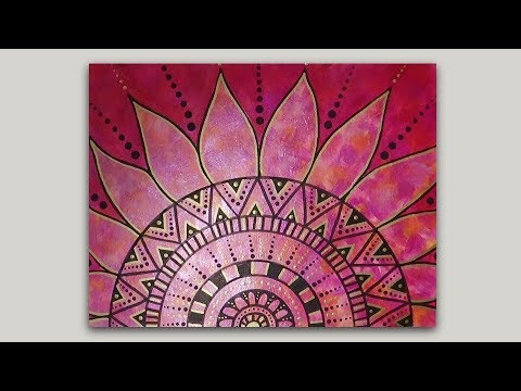 480x360 Iridescent Flower Acrylic Painting - Doodle Painting