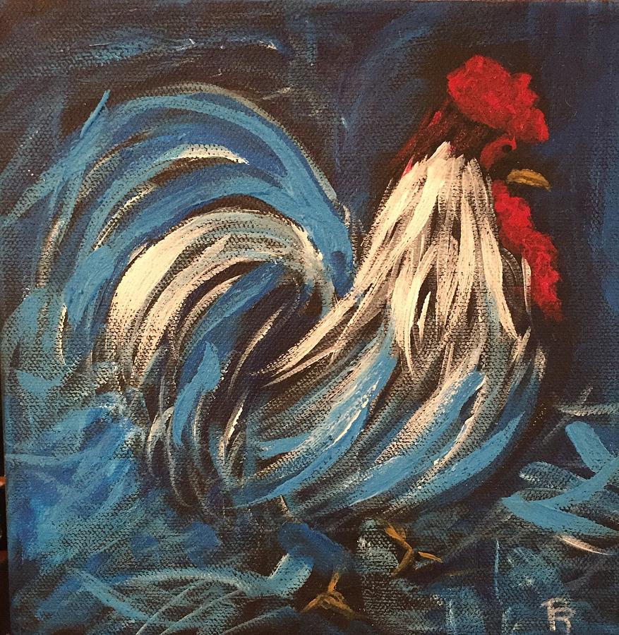 877x900 Cock A Doodle Painting By Peggy Roberson - Doodle Painting