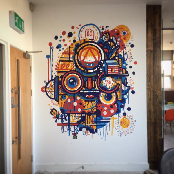 600x600 Doodle Arts On Twitter It's A Sunny Creative Wall Painted By - Doodle Painting