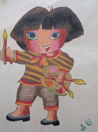 409x550 Dora Painting By Diya Raghu Katgeri - Dora Painting
