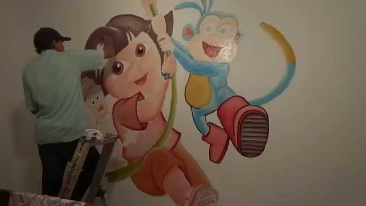 1280x720 How To Paint Dora L'Exploratrice Wall Painting - Dora Painting