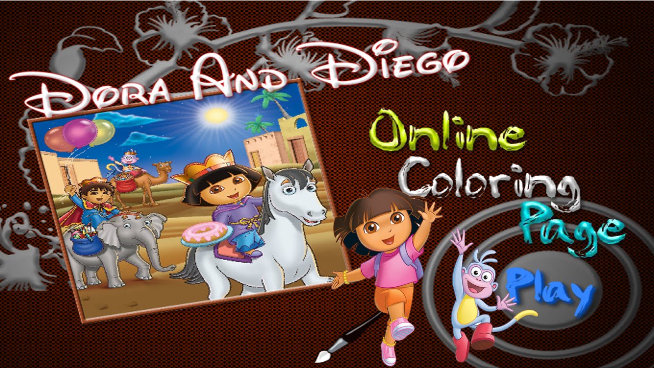 1280x720 Dora And Diego Online Coloring Art Game - Dora Painting