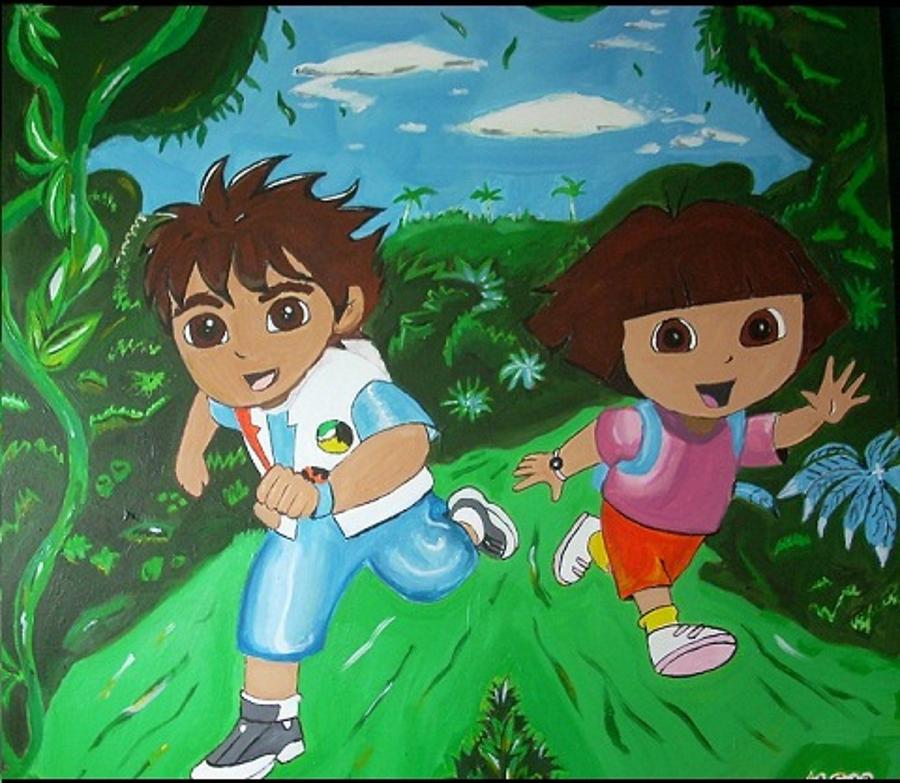 900x783 Dora And Diego Painting By Jeff Ewing - Dora Painting