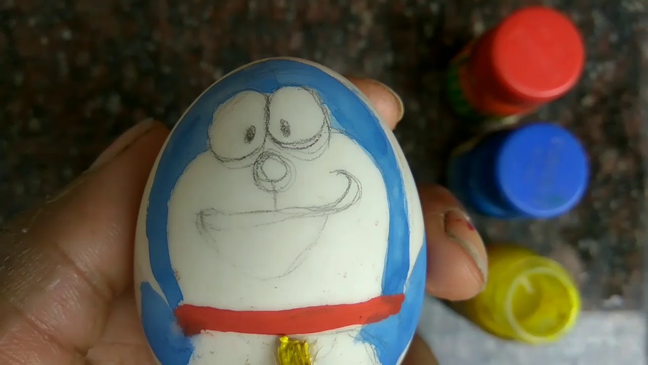 1280x720 Minions And Doraemon Colorful Egg Shell Painting For Kids - Doraemon Painting