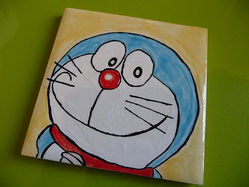 500x375 Manga Themed Pottery Painting English Girl - Doraemon Painting