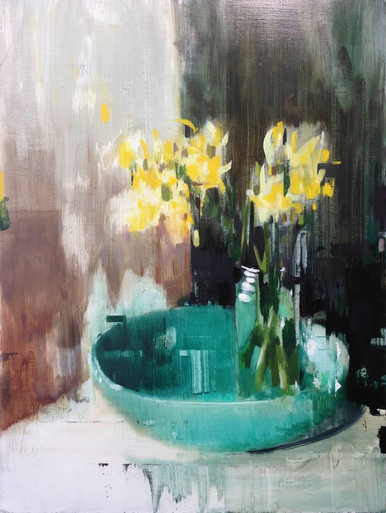 770x1025 Saatchi Art Daffodils And Bowl Painting By Jon Doran - Doran Painting