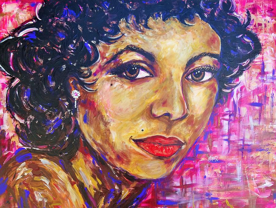 900x678 Dorothy Dandridge Portrait Painting By Shuanteya Sherman - Dorothy Dandridge Painting