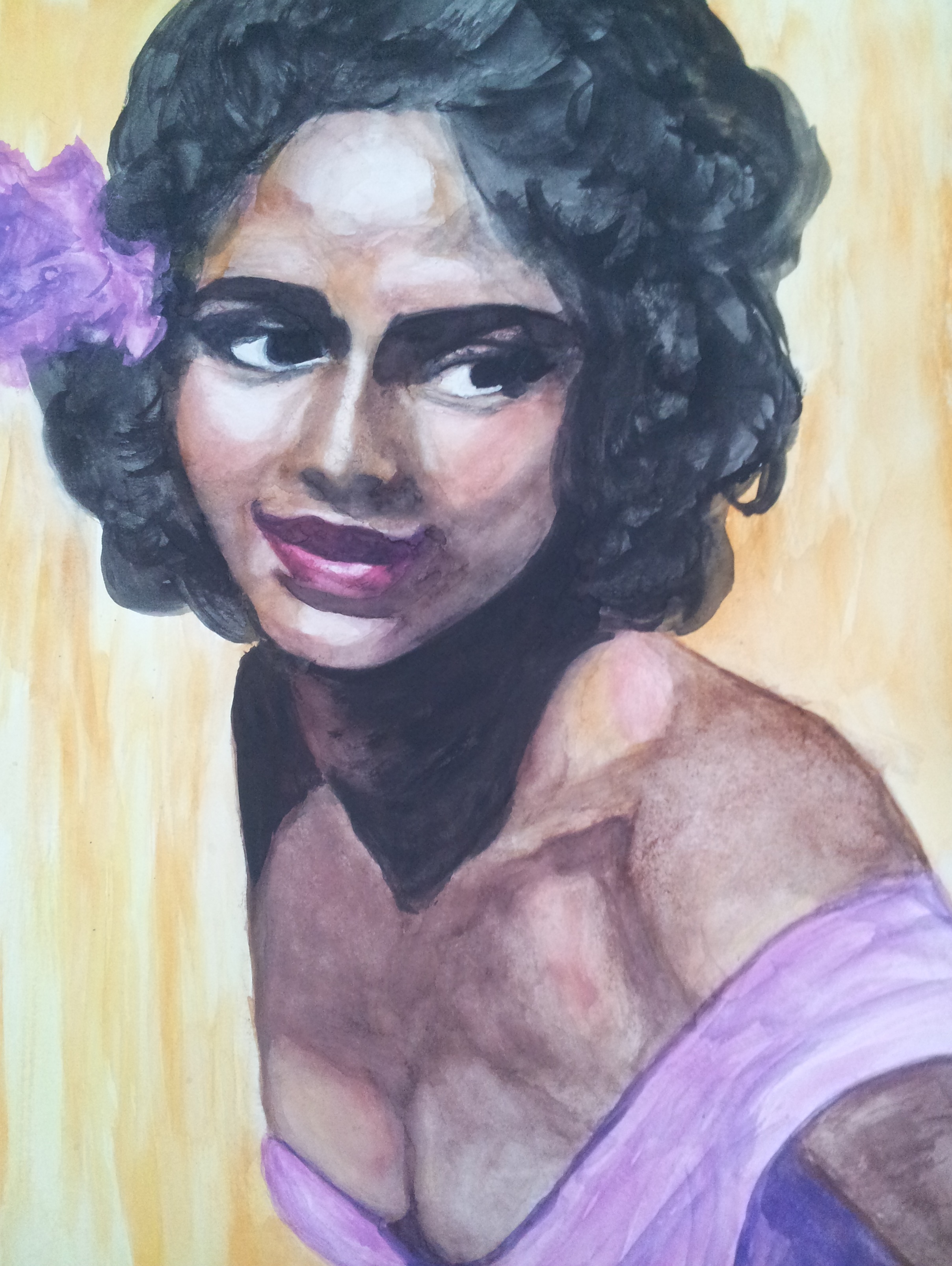 2416x3213 Carmen Watercolor Final Terry J Mitchell Eportfolio - Dorothy Dandridge Painting