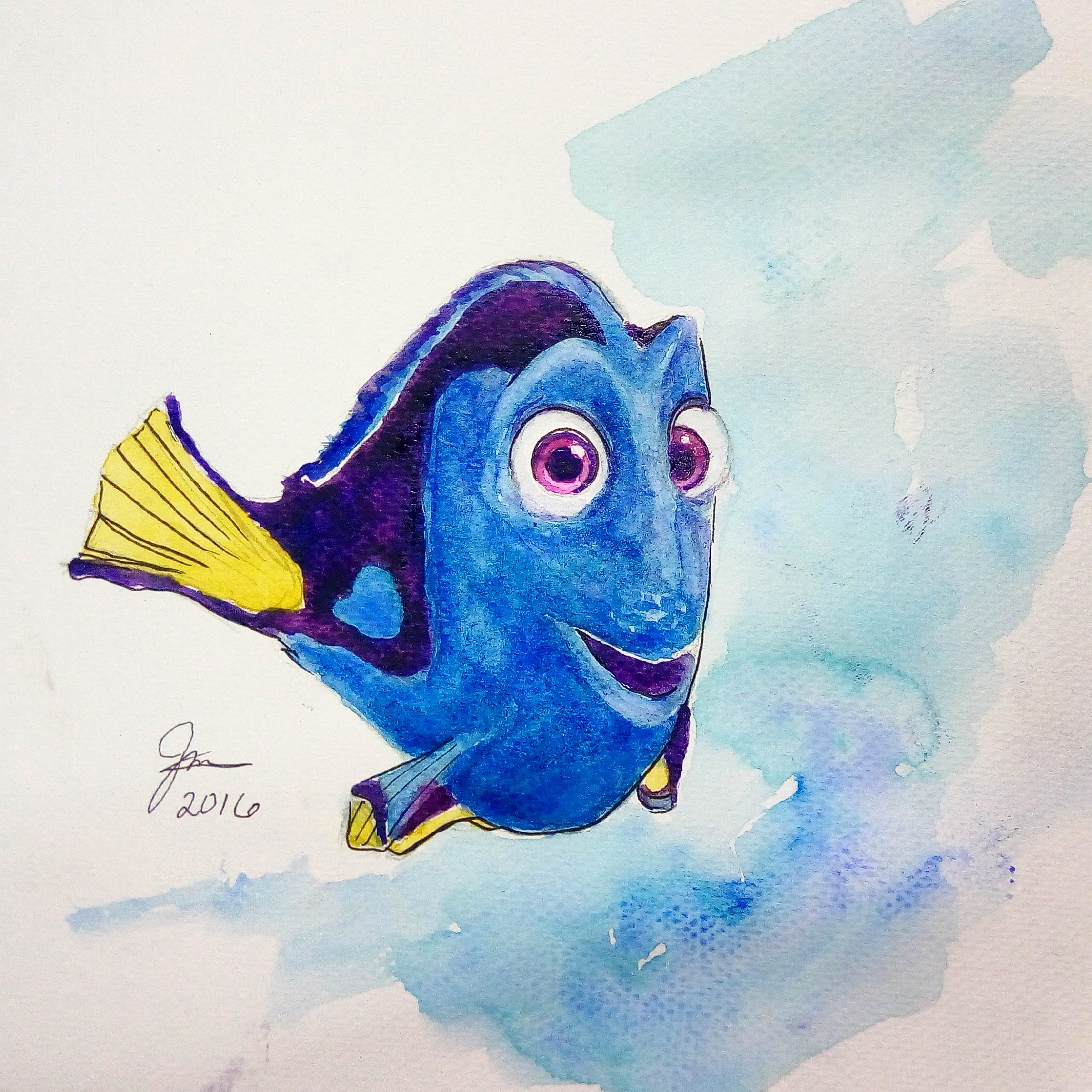 2293x2293 Finding Dory Speed Painting Watercolor - Dory Painting