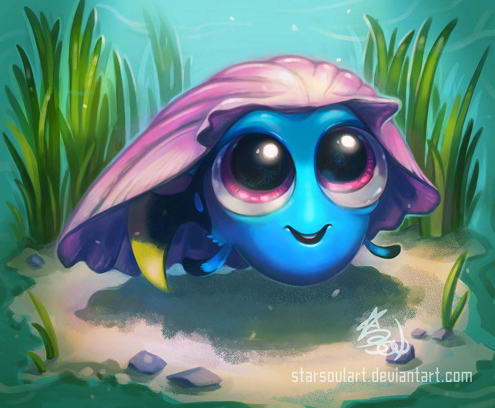 980x809 Little Dory By Starsoulart - Dory Painting