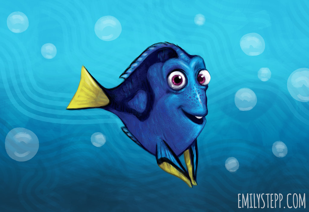 1024x703 Dory Doodle By Emilystepp - Dory Painting