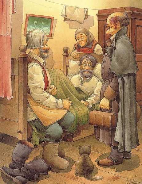 462x600 The Honest Thief 09 Illustration For Book By Dostoevsky Painting - Dostoevsky Painting