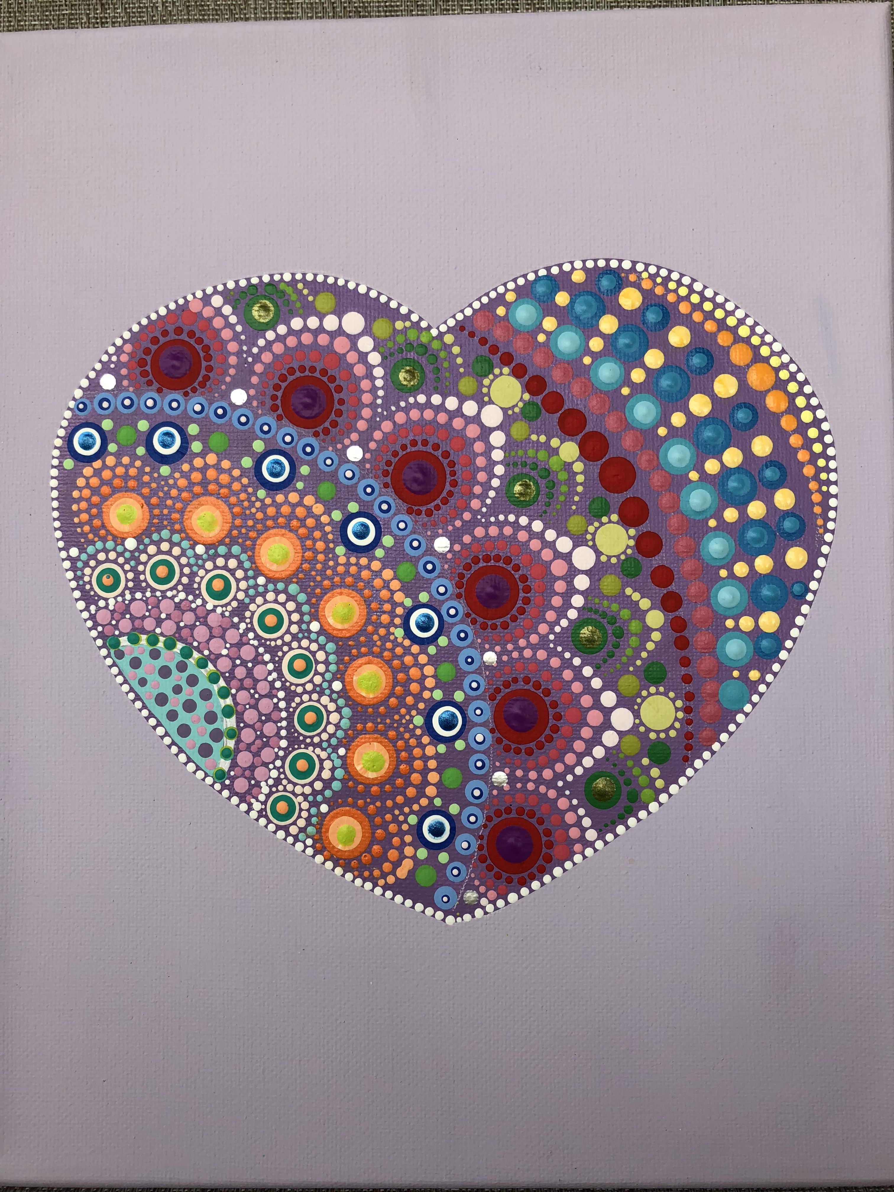 3024x4032 Dot Art Painting On Canvas. I Love The Color Combination. Hand - Dot Art Painting