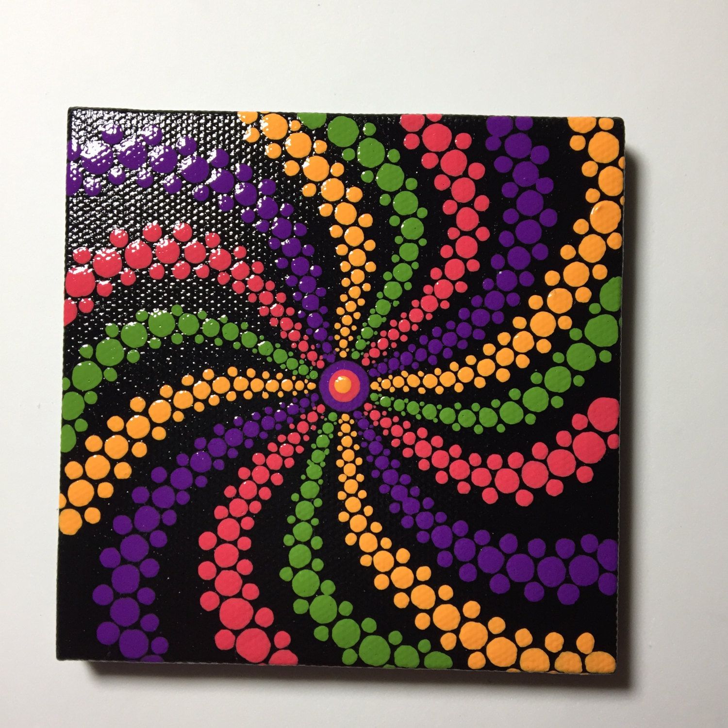 1500x1500 Hand Painted Mandala Swirl On Canvas, Dot Art, Healing, Calming - Dot Art Painting