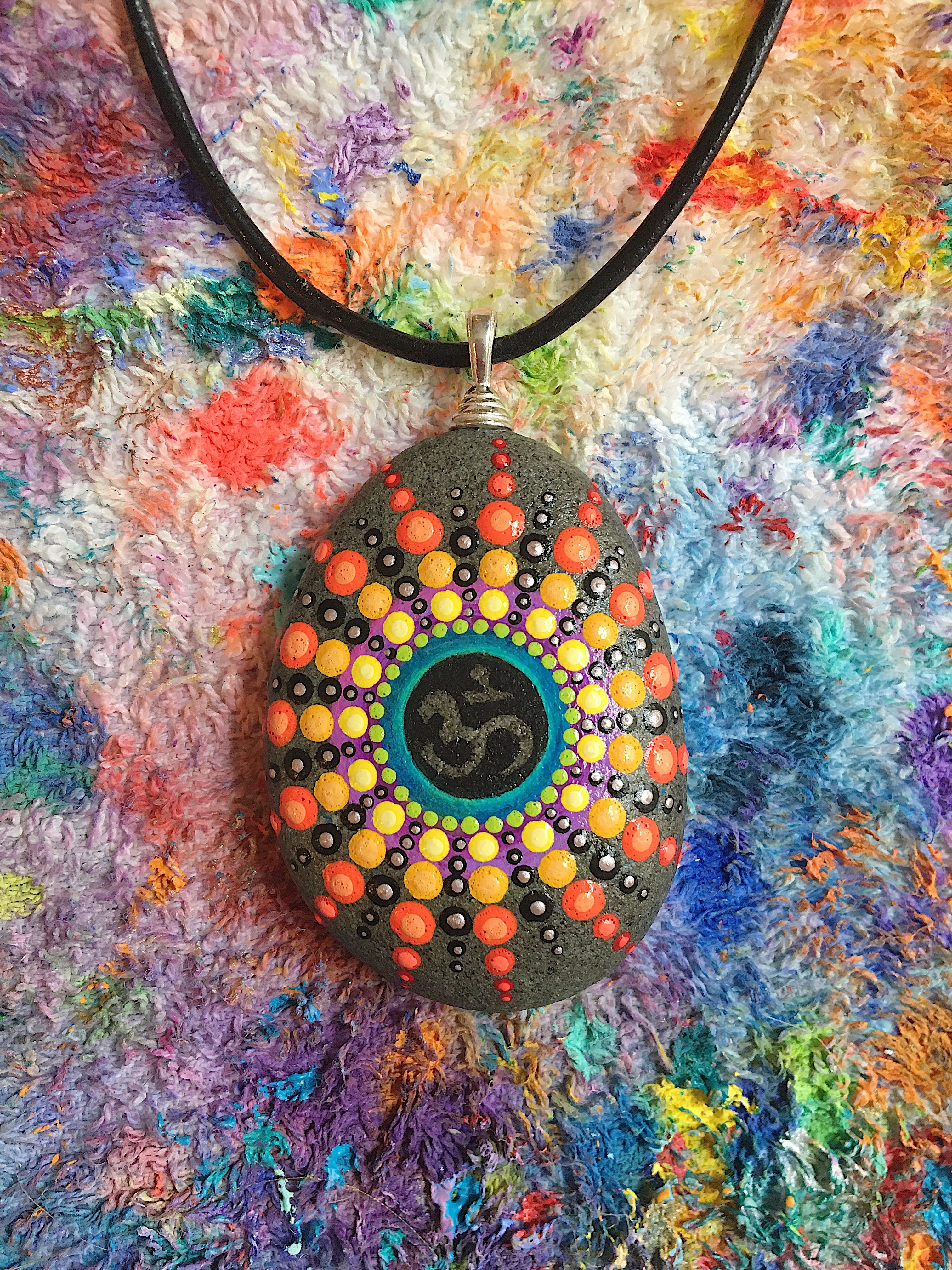 3024x4032 Mandala Stone Pendant. Dot Art. Rock Painting. Inspiredheartart - Dot Art Painting