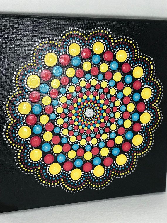 570x760 Mandala Original Painting On Canvas, Dotilism, Dot Painting - Dot Painting