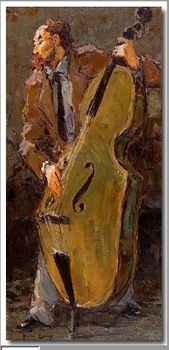 169x350 Painting - Double Bass Painting