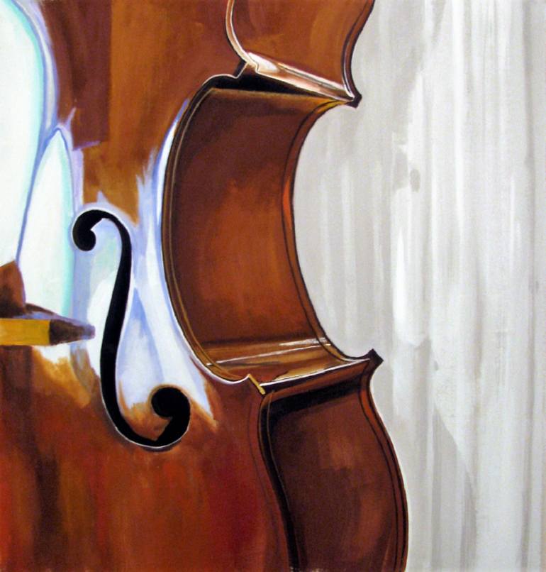 770x806 Saatchi Art Double Bass, I Am Music Painting By Patrick Bornemann - Double Bass Painting