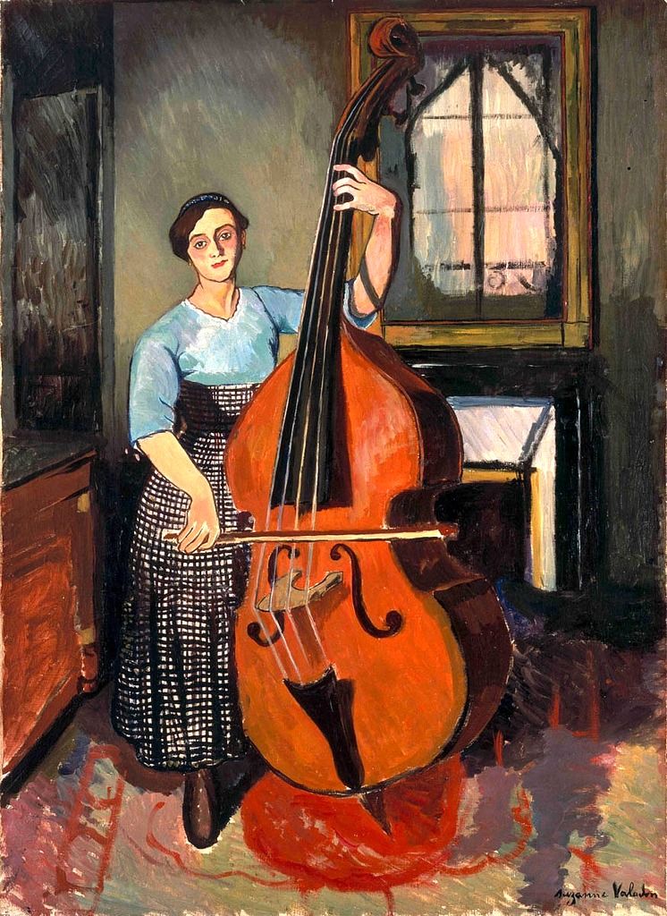 746x1024 Fleurdulys Woman With A Double Bass - Double Bass Painting
