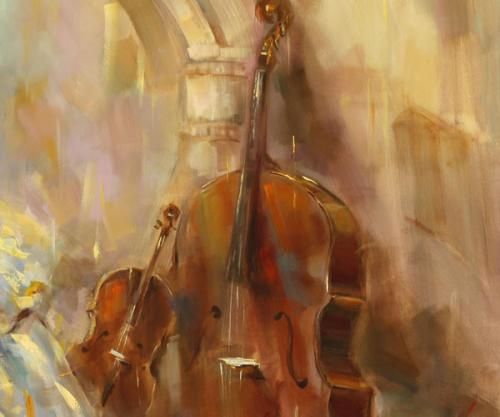 500x417 Concerto3 (Detail) ~ By Anna Razumovskaya Art By Anna - Double Bass Painting