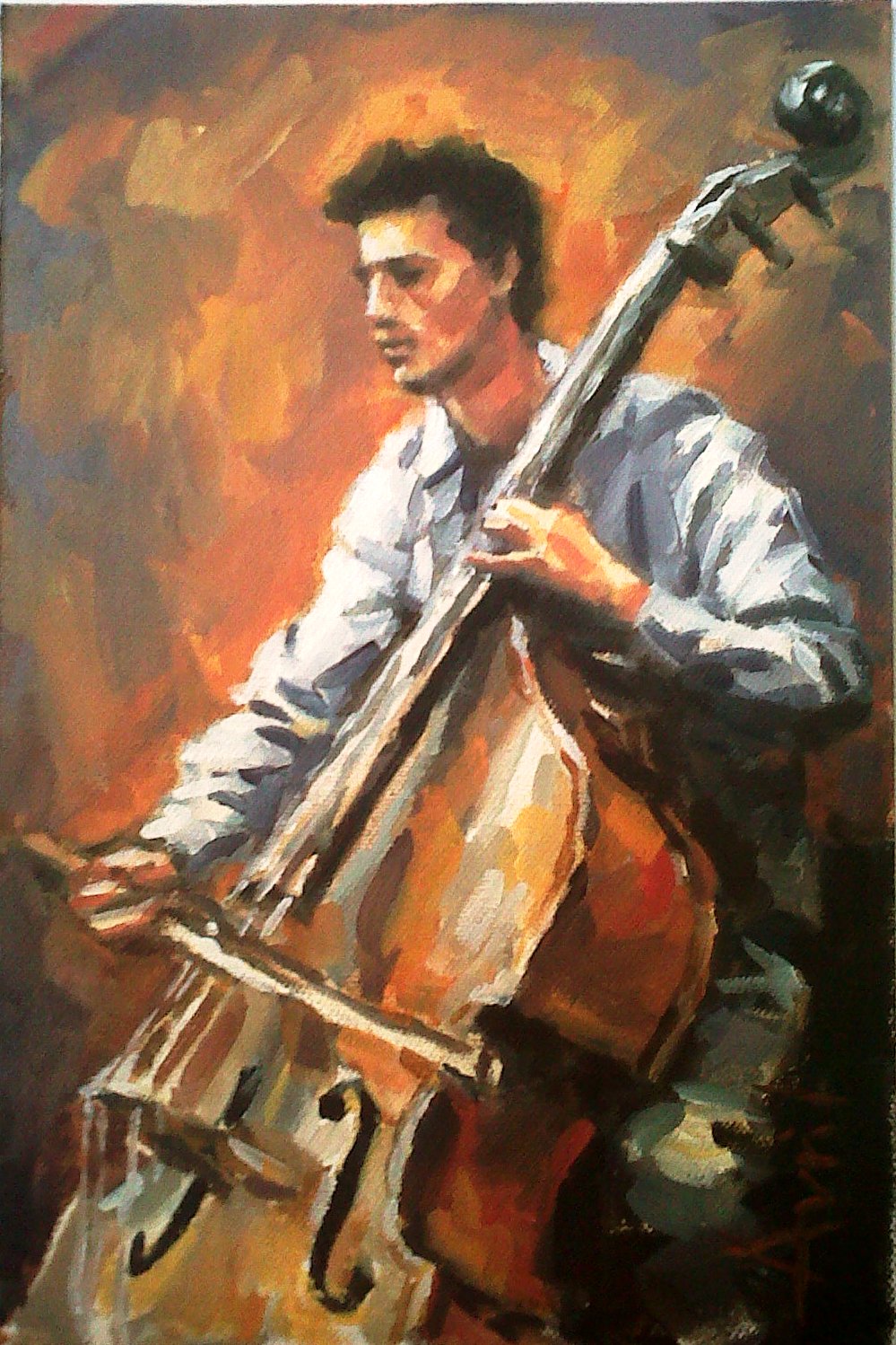 999x1498 Double Bass 3 20x30cm 2012 Ad Artem - Double Bass Painting
