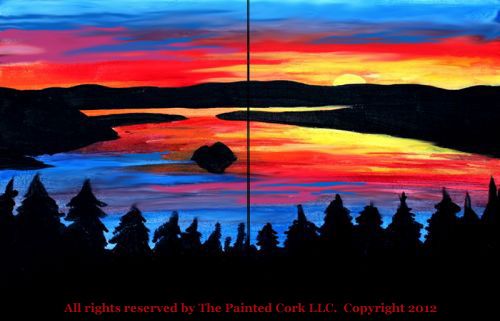 500x321 Folsom Studio 626 Emerald Bay Sunset ~ Single Canvas Or Double - Double Canvas Painting