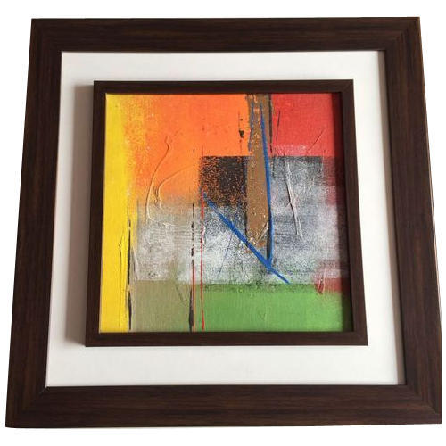 500x500 Abstract On Canvas (Double Framing) Painting - Double Canvas Painting