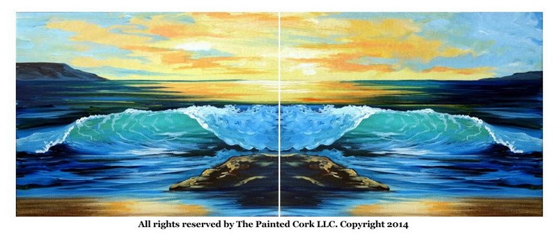 800x337 View Four Hour Class Portfolio Pieces Of The Painted Cork - Double Canvas Painting