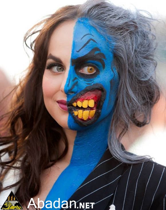 580x735 Funny Face Painting - Double Face Painting