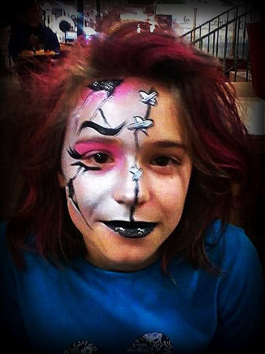 539x720 Halloween, Double Face, Rose, Pink, Fille, Girl Mes Maquillages - Double Face Painting