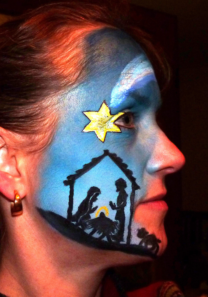 717x1024 Nativity Face Painting Double The Garlic - Double Face Painting