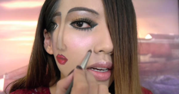 600x315 Um What Exactly Is Happening With This Freaky Face Paint - Double Face Painting