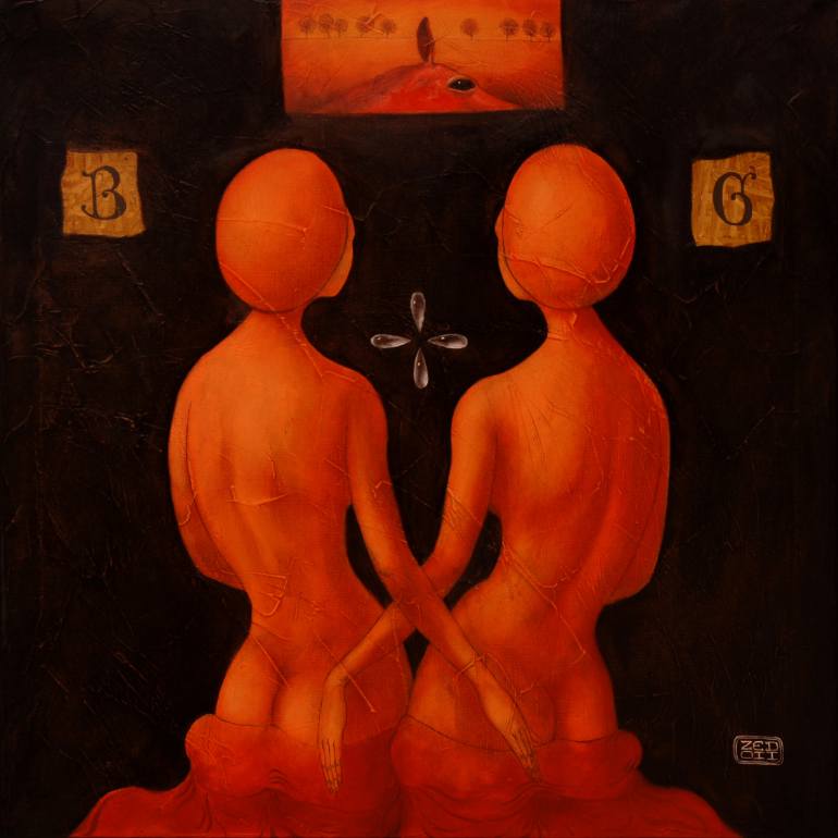 770x770 Saatchi Art Double Vision. Painting By Z E D - Double Vision Painting