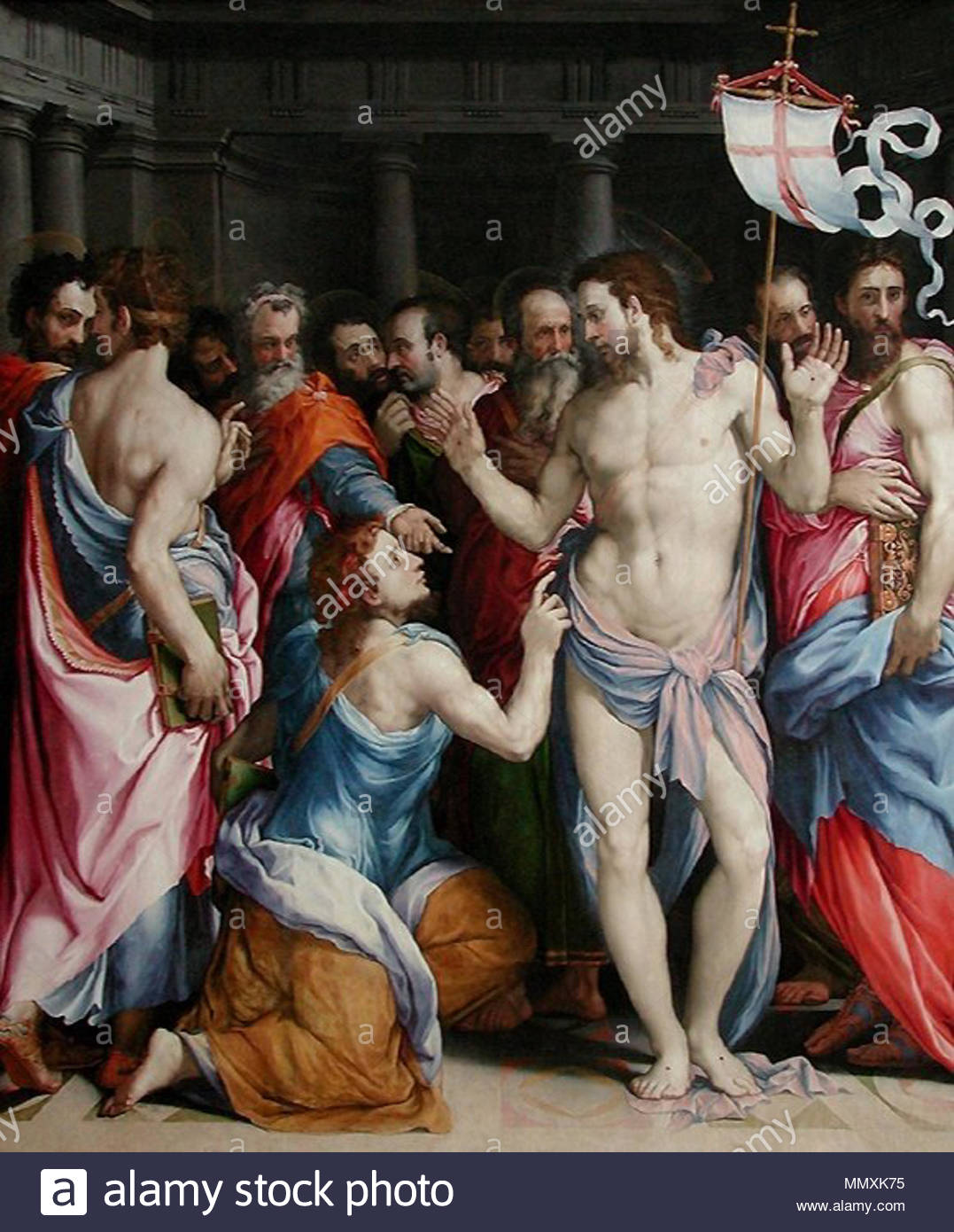 1077x1390 Francesco De' Rossi's Painting - Doubting Thomas Painting