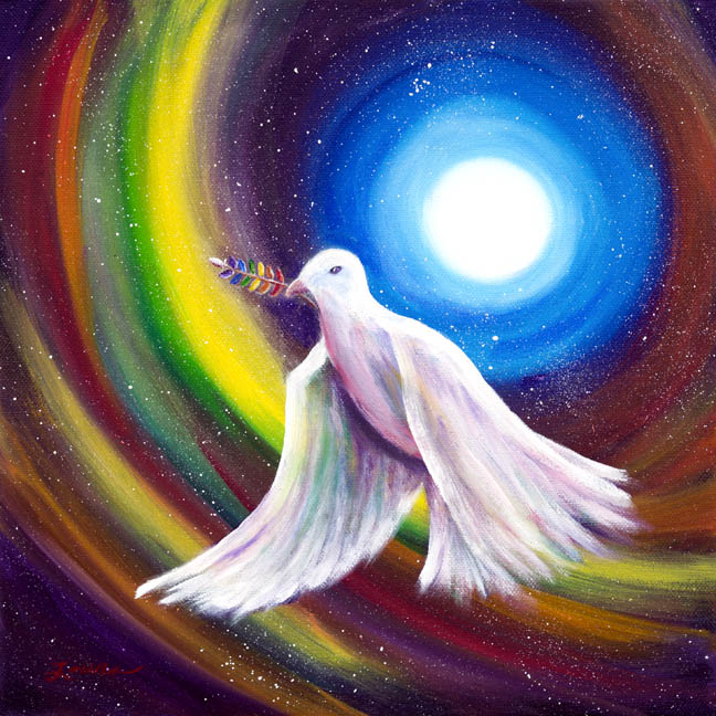 648x648 Love Is Love Peace Dove Original Painting Zenbreeze Art Gallery - Dove Painting