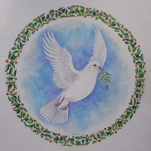 300x300 Superb Frances Fry Original Watercolour Painting - Dove Painting
