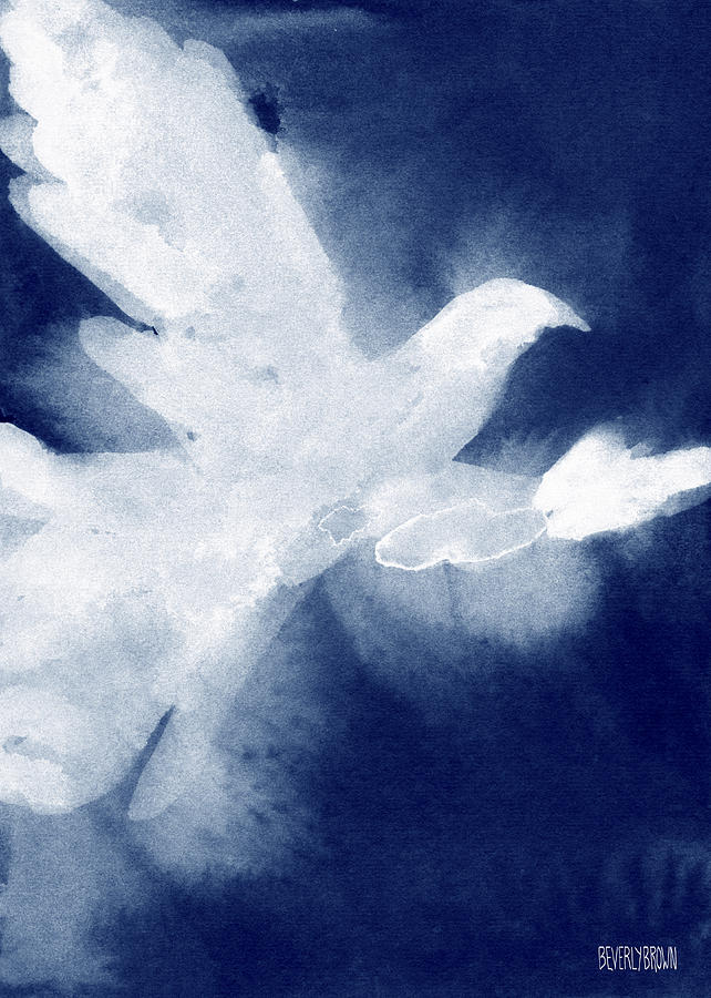 642x900 Dove Watercolor Painting Of Birds Painting By Beverly Brown Prints - Dove Painting